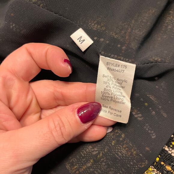 CAbi Brown Tweed Fringe Hem Blazer Medium - Picture 4 of 10